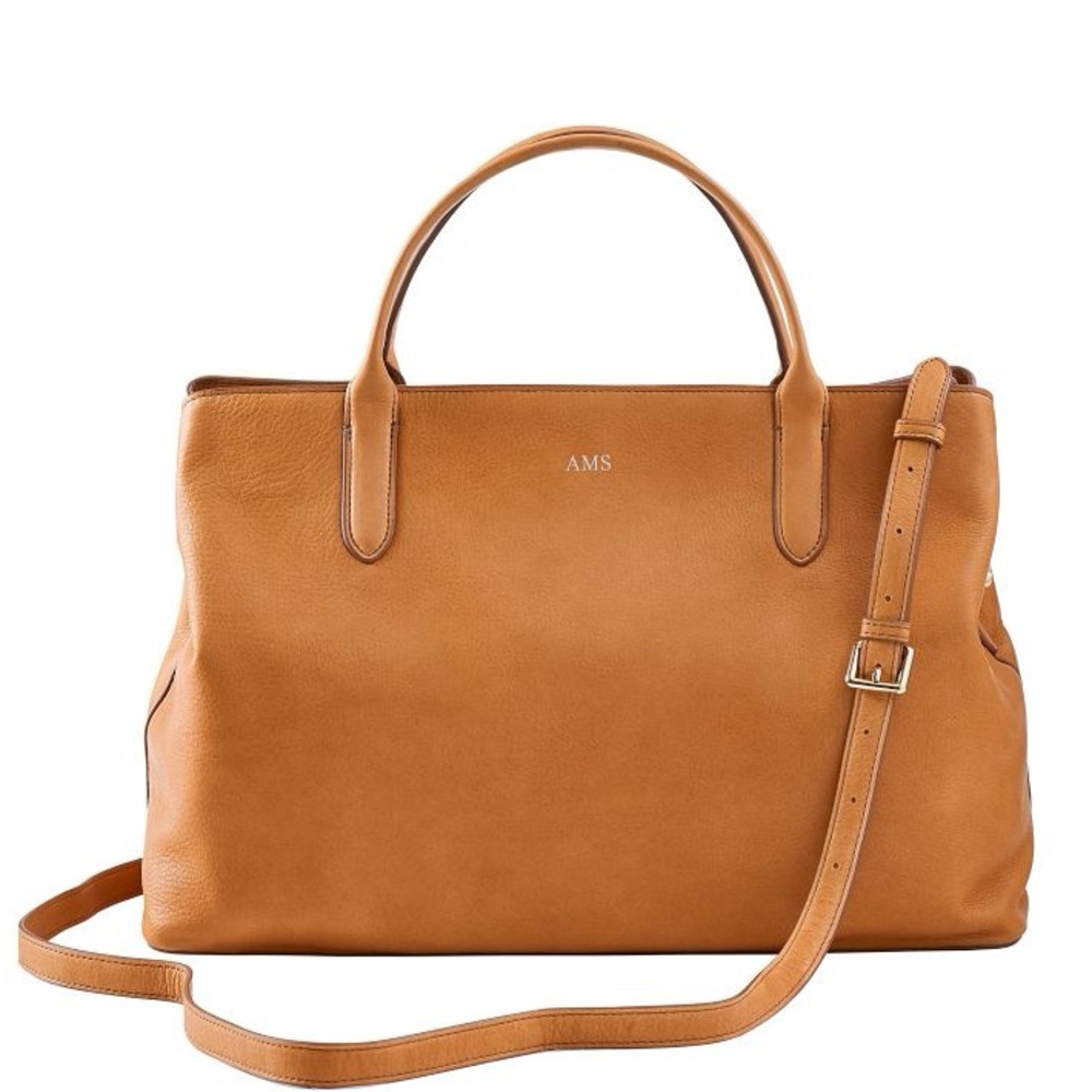 Mark & Graham Tan Leather Tote with Strap